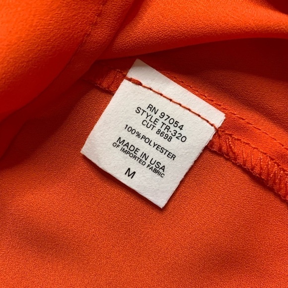 NWT Three Eighty Two Zaria Flutter Short Sleeve Top Women Size Medium Orange - Picture 6 of 6